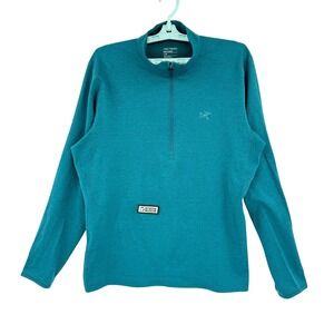 Arc'teryx Men's Teal Quarter Zip Pullover Intrepid Museum Patch Outdoor Size L